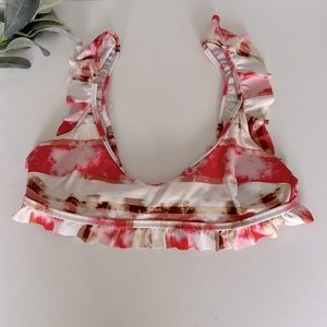 Aerie Tie Back Ruffle Scoop Bikini Top Size S